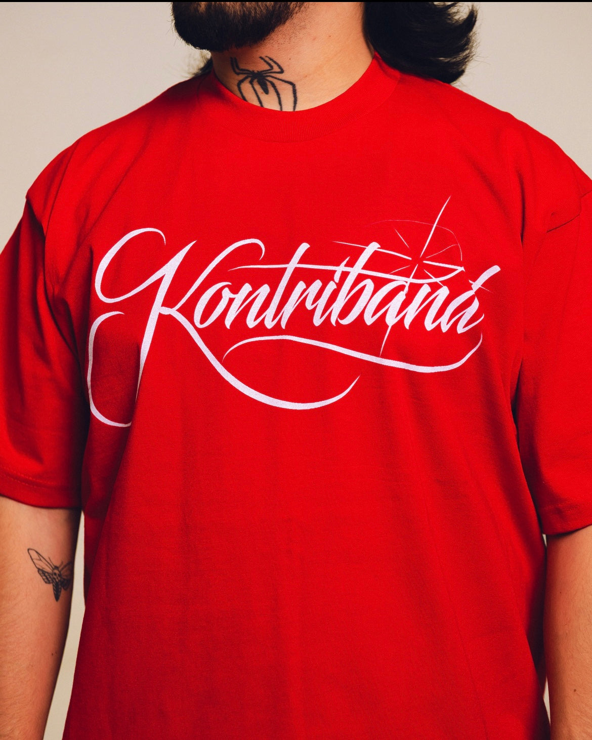 CURSIVE SCRIPT RED TEE